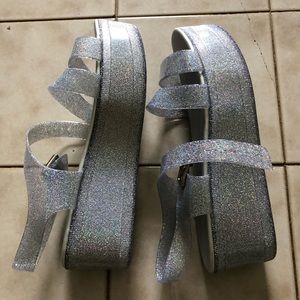 Aldo sparkle jelly platform sandals